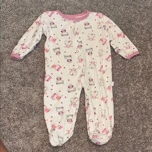 Adorable Kids Footie Pajamas in Pink and White